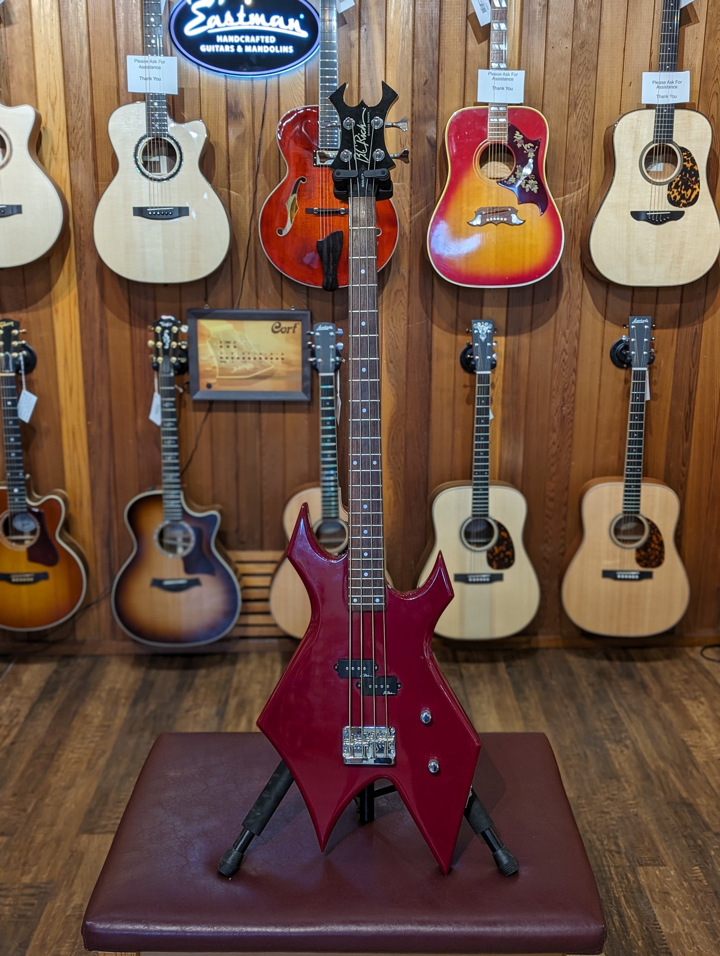 B.C. Rich Bronze Series Warlock Bass - Red (Used)