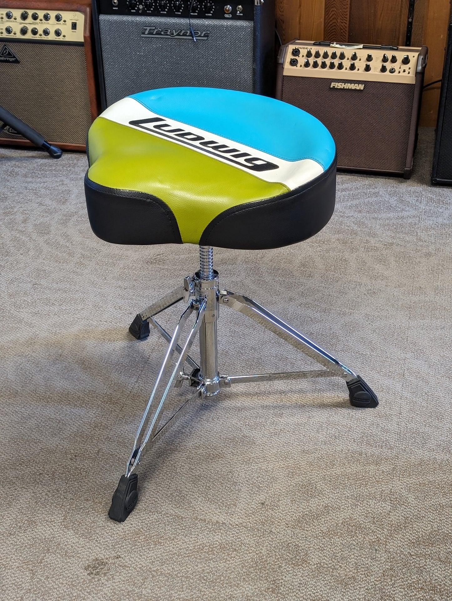 Ludwig Atlas Classic Saddle Throne - Blue & Olive (Used)
