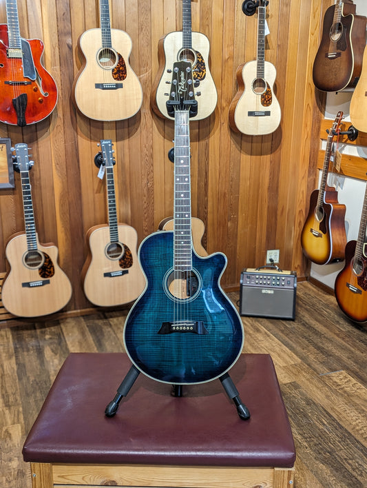 Takamine EF-590 Thinline Acoustic/Electric Guitar w/Case - Flamed Maple Blue Burst (1985)