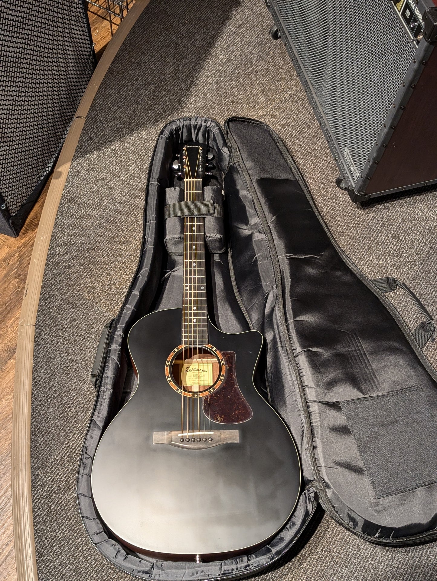 Eastman AC122-2CE Grand Auditorium Acoustic/Electrc Guitar w/Gig Bag - Black (Serial #M2237685)
