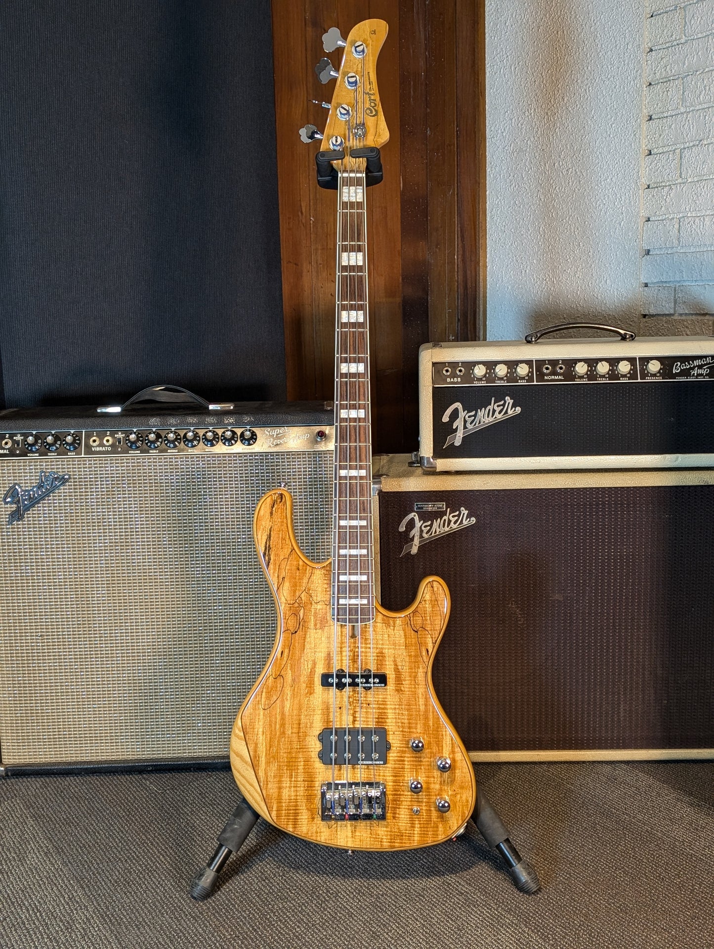Cort GB94 4-String Active Bass Guitar w/Case - Spalted Maple Top (Used)