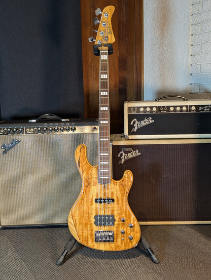 Cort GB94 4-String Active Bass Guitar w/Case - Spalted Maple Top (Used)