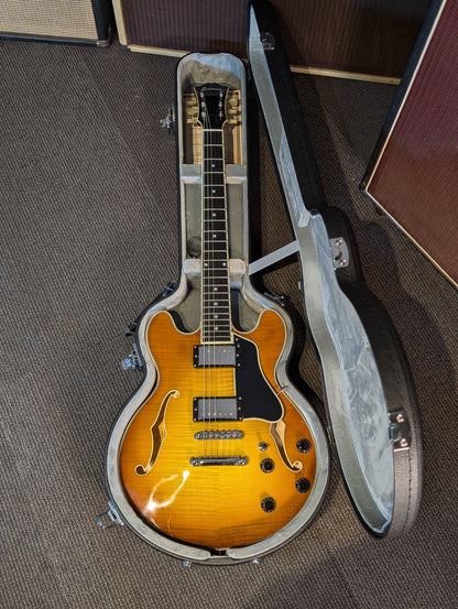 Eastman T484 Thinline Semi-Hollow Electric Guitar w/Case - Goldburst (Serial #P2302222)