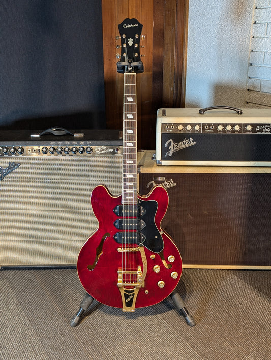 Epiphone Riviera Custom P93 Hollow Body Electric Guitar w/Case - Wine Red (2012)