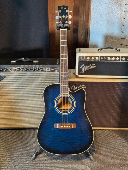 Cort MR-780FX Acoustic/Electric Guitar w/Gig Bag - Blue (Used)