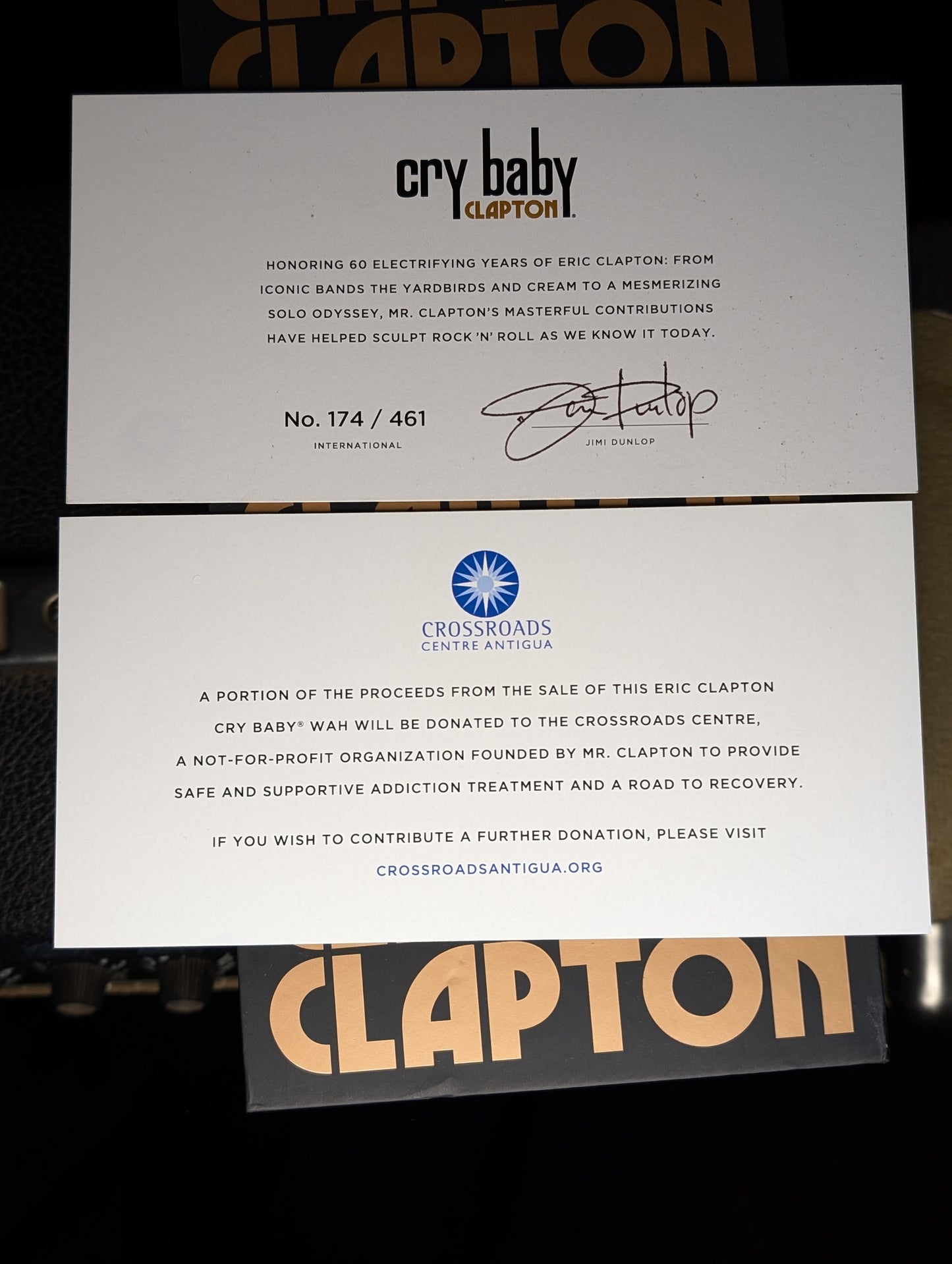 Dunlop Limited Edition Eric Clapton Cry Baby Wah Pedal (Serial #AC83C456)