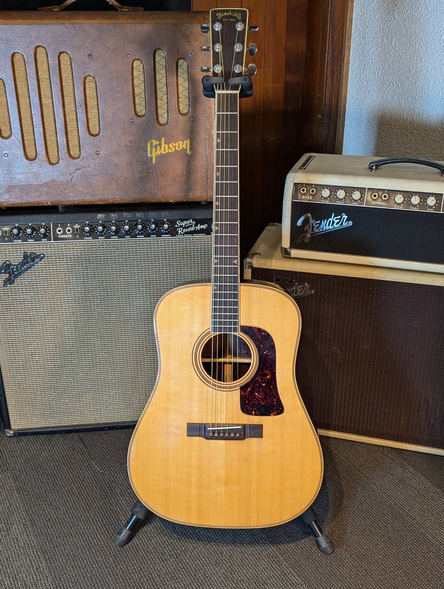 Yamaki Woodcraft Y50D Dreadnought Acoustic Guitar w/Gig Bag (1970's)