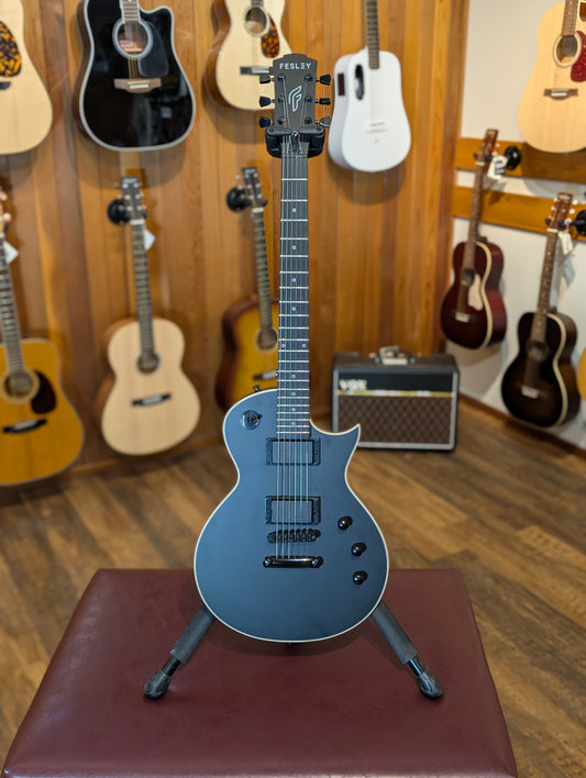 Fesley FLP350 Electric Guitar w/Gig Bag & Accessories - Matte Black (Used)