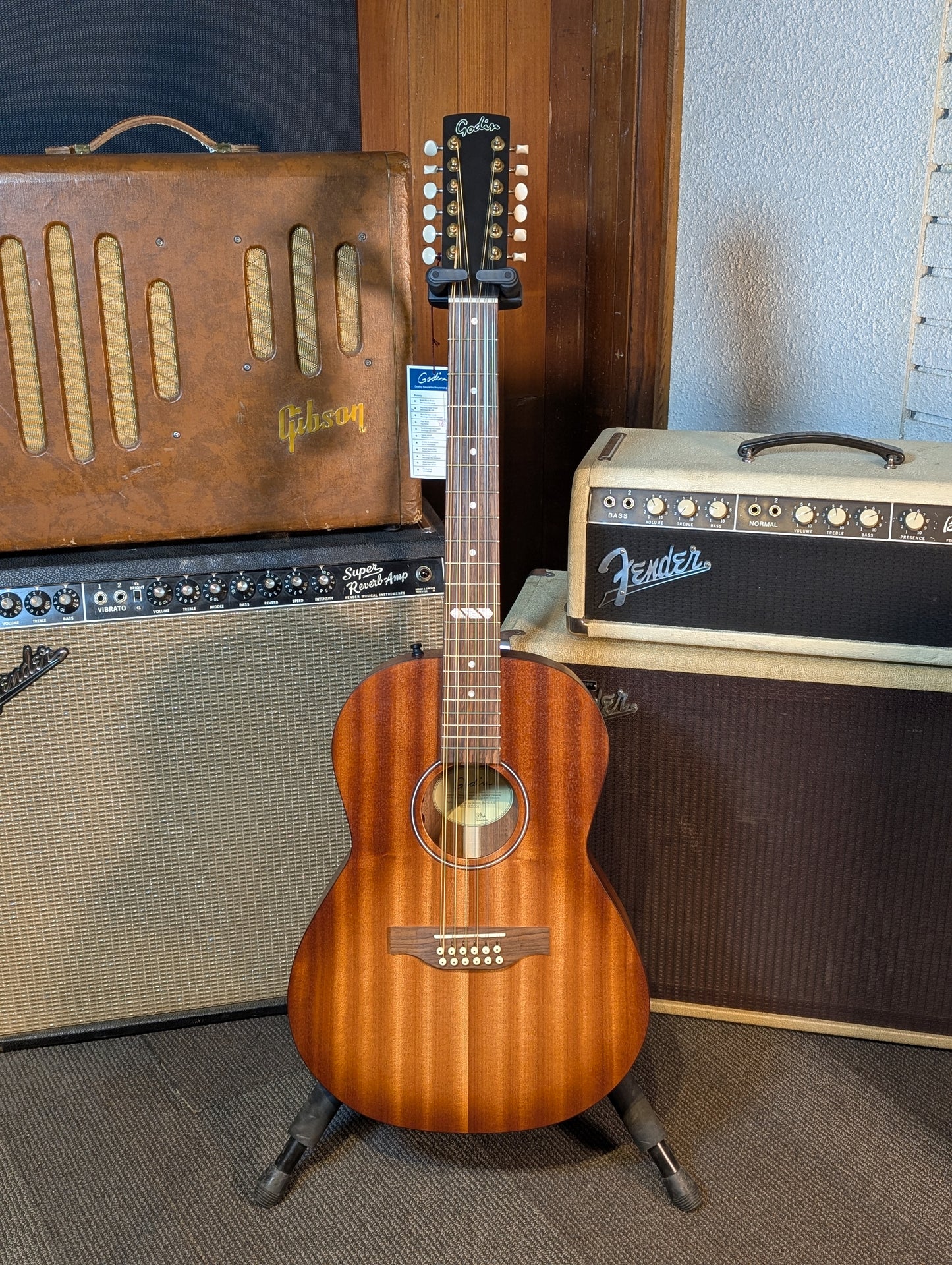 Godin Mahogany Folk 12-String Acoustic/Electric Guitar w/Gig Bag - Rustic Burst (Serial #053148000031)