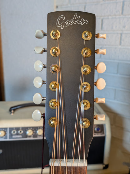 Godin Mahogany Folk 12-String Acoustic/Electric Guitar w/Gig Bag - Rustic Burst (Serial #053148000031)