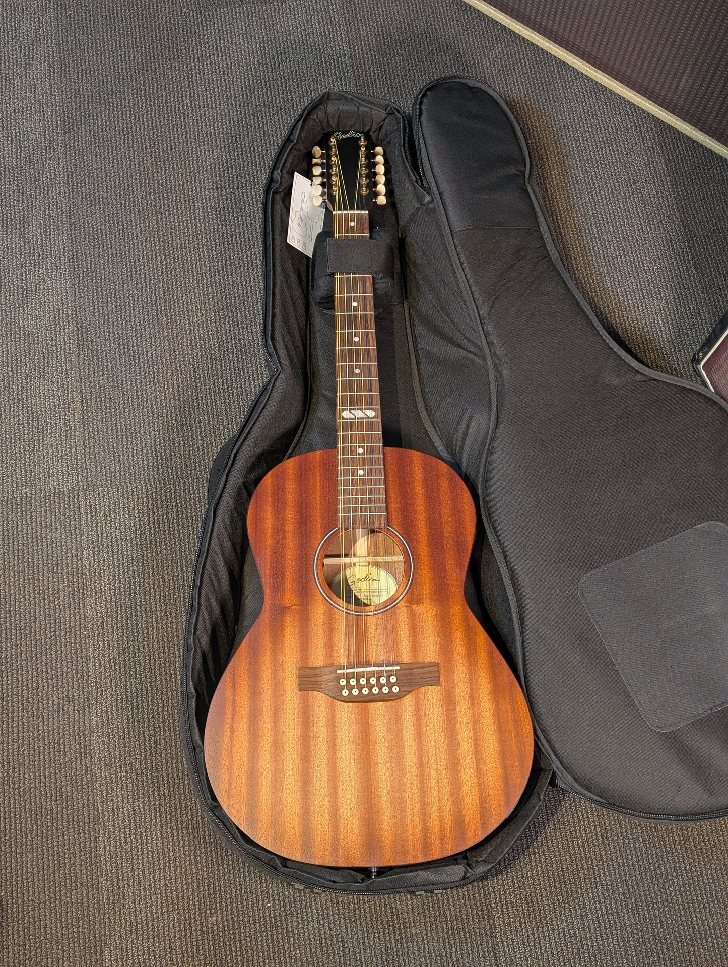 Godin Mahogany Folk 12-String Acoustic/Electric Guitar w/Gig Bag - Rustic Burst (Serial #053148000031)