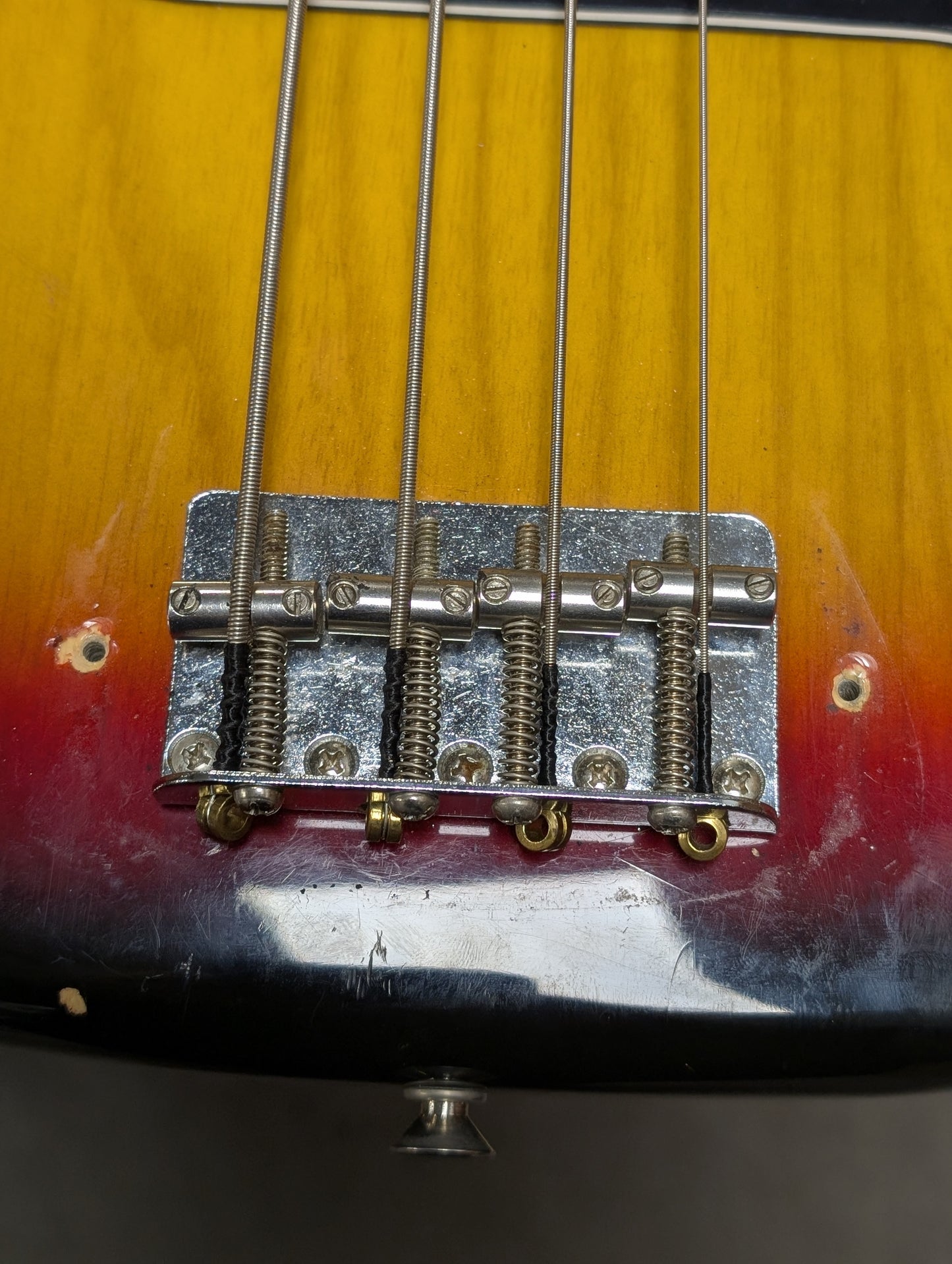 Fender Precision 4 String Electric Bass Guitar w/Case - Sunburst (1977)