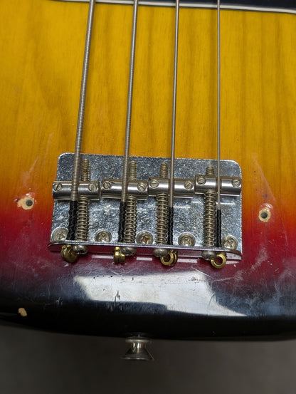 Fender Precision 4 String Electric Bass Guitar w/Case - Sunburst (1977)