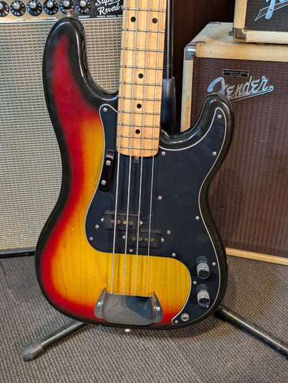 Fender Precision 4 String Electric Bass Guitar w/Case - Sunburst (1977)
