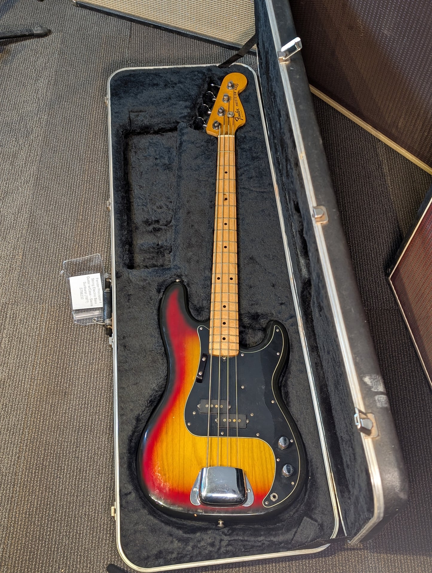 Fender Precision 4 String Electric Bass Guitar w/Case - Sunburst (1977)