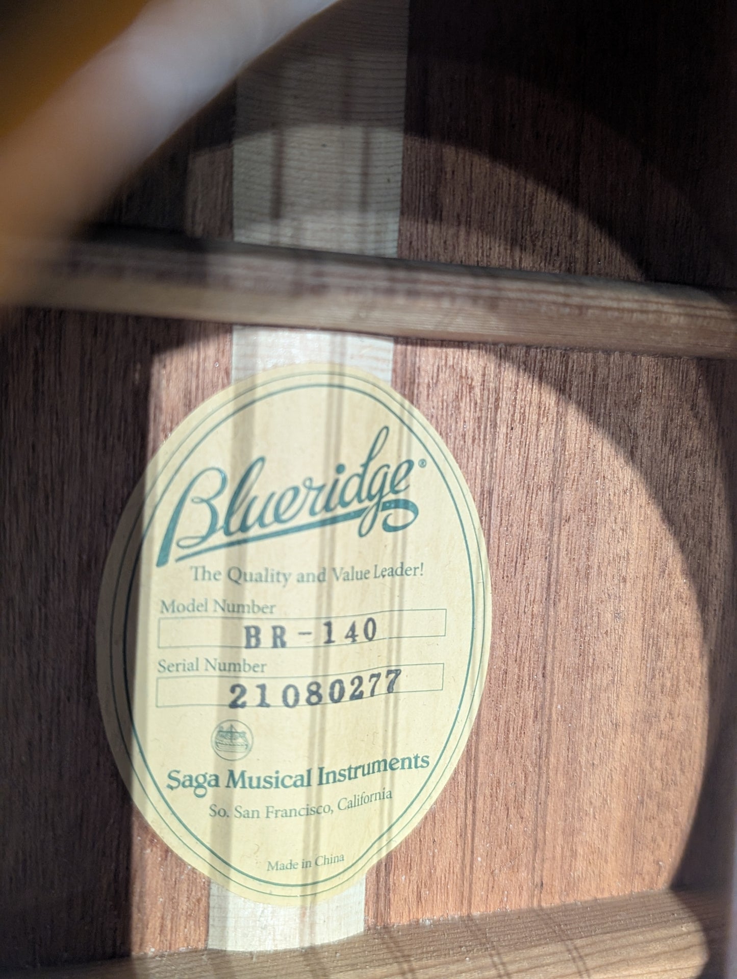 Blueridge BR-140 Historic Series Dreadnought Acoustic Guitar w/Case - Natural Aged Gloss Finish (Used)