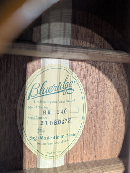 Blueridge BR-140 Historic Series Dreadnought Acoustic Guitar w/Case - Natural Aged Gloss Finish (Used)