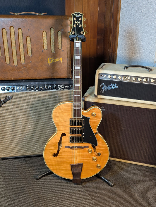 Peerless Wizard Custom Thinline Archtop Electric Guitar w/Case - Blonde Flamed Maple (Used)