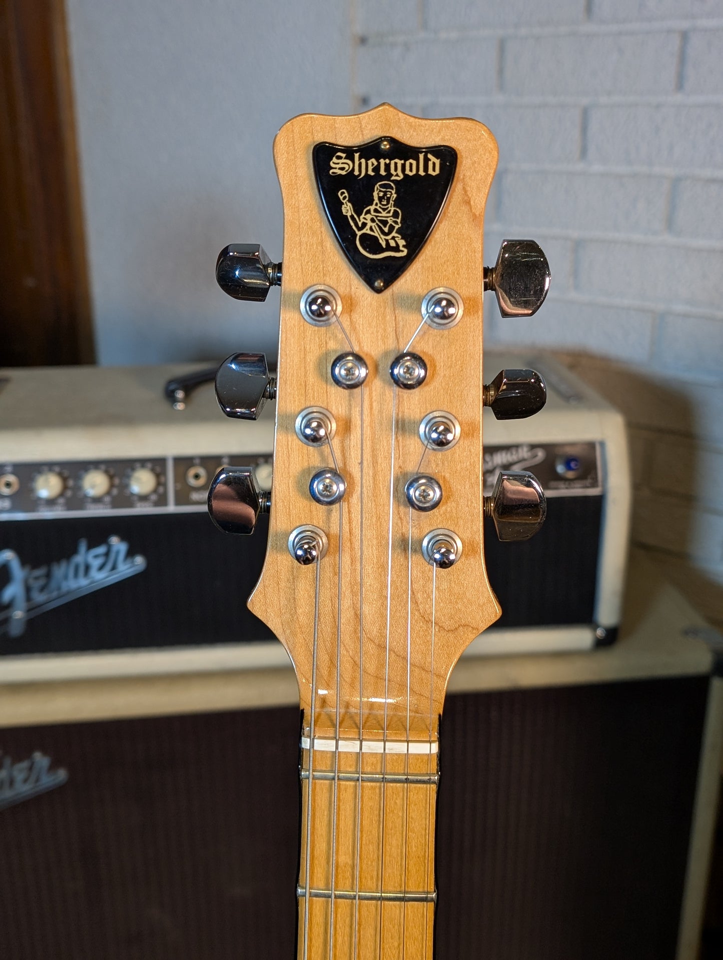 Shergold Custom Masquerader Electric Guitar w/Gig Bag - White (1977)