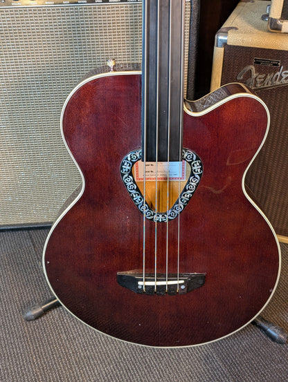 Gretsch 6176 Rancher 4-String Fretless Acoustic/Electric Bass w/Case - Walnut Stain (1990)