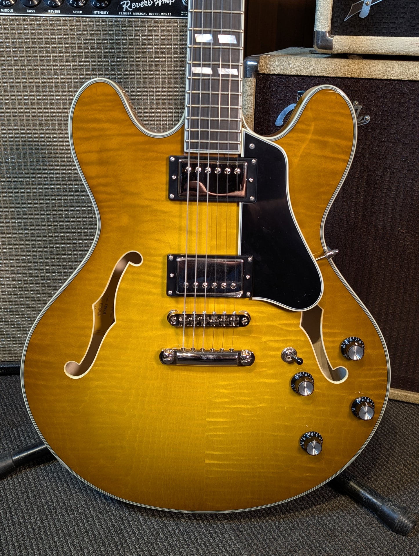 Eastman T486 Thinline Semi-Hollow Electric Guitar w/Case - Goldburst (Serial #P2500281)