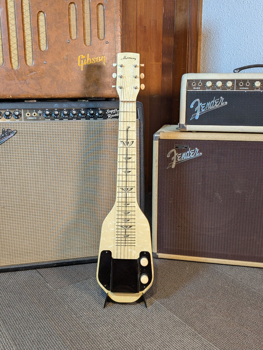 Harmony H2 Lapsteel Electric Guitar w/Case - White Pearlette (1954-1960)