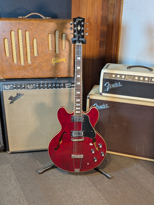 Goya Thinline Semi-Hollow Electric Guitar w/Case - Cherry Red (1970's)