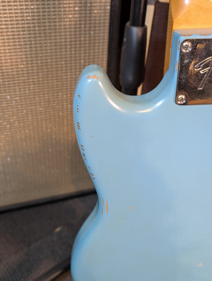 Fender JMJ Road Worn Mustang Bass - Faded Daphne Blue (2022)