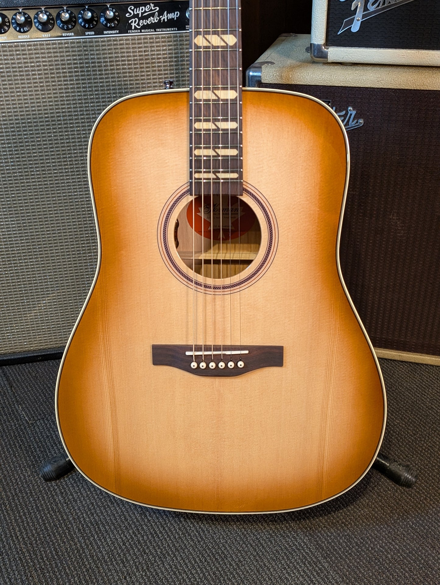 Norman Limited Edition B-150 Anniversary Acoustic/Electric Guitar w/Gig Bag - High Gloss Vintage Burst (46/150)