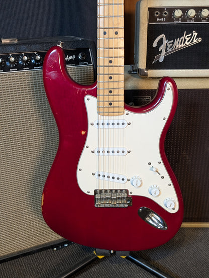 Fender Highway One Stratocaster w/Case - Crimson Red Transparent (2002)