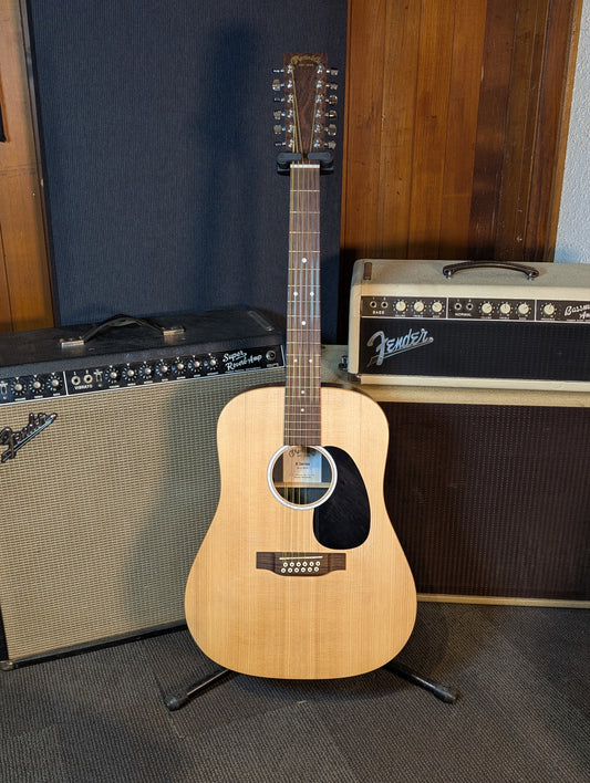 Martin X Series DX-2E Acoustic/Electric 12 String Guitar w/Gig Bag - Natural (2021)