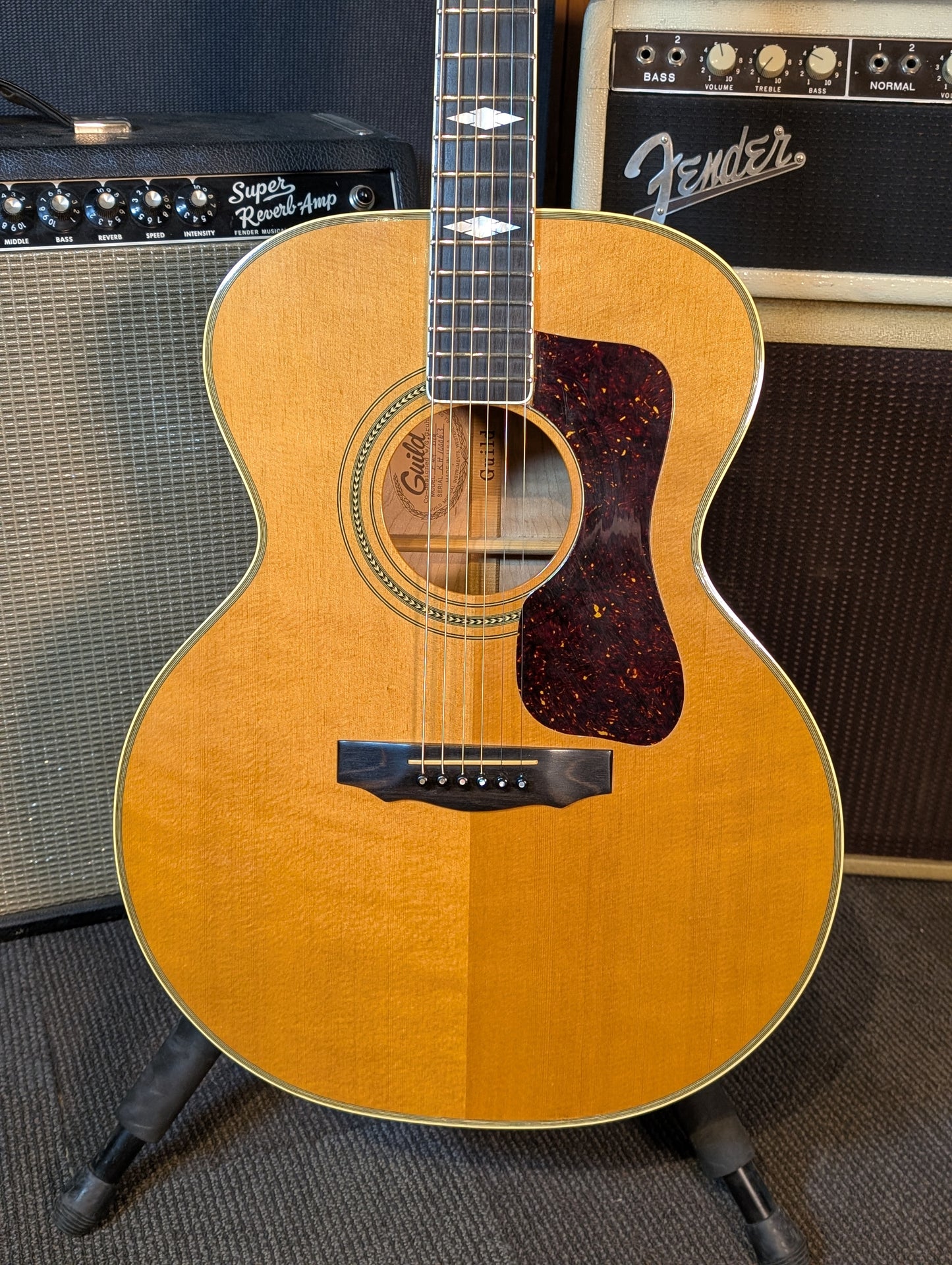 Guild F-44 Mini Jumbo Acoustic Guitar w/Case - Blonde (1983-1984)