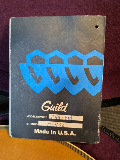 Guild F-44 Mini Jumbo Acoustic Guitar w/Case - Blonde (1983-1984)