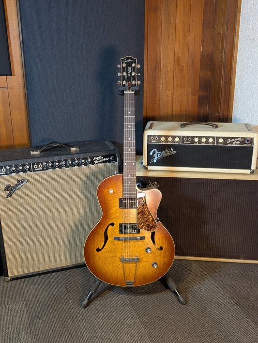 Godin 5th Ave CW Kingpin II HB Hollow Body Electric Guitar SF - Cognac Burst (Serial #050932900058)