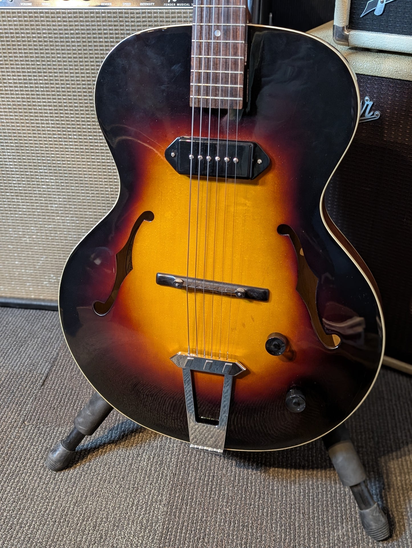 The Loar LH-301T Electric Hollow Body Guitar w/Case - Vintage Sunburst (Used)