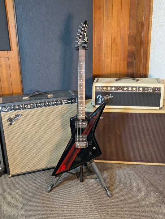 Aria Pro II ZZ Standard Electric Guitar w/Gig Bag - Black (Mid 1980's)