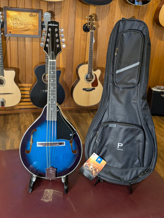 Alabama ALM15 Blue Sunburst A-Style Mandolin Bundle