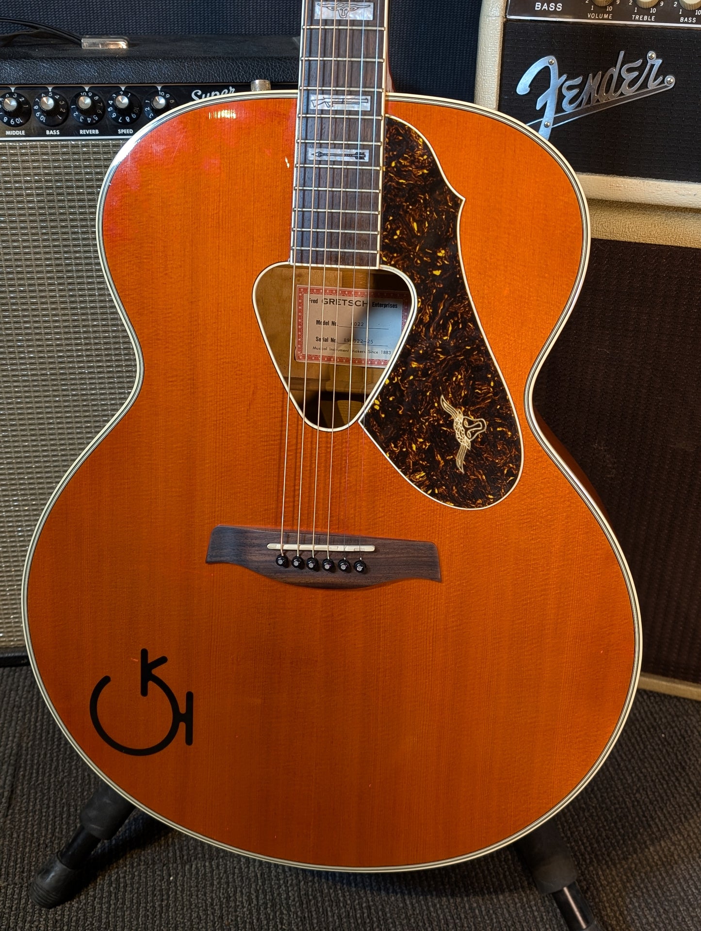 Gretsch Made in Japan 6022 Rancher Acoustic Guitar w/Case & Pickup (1989)
