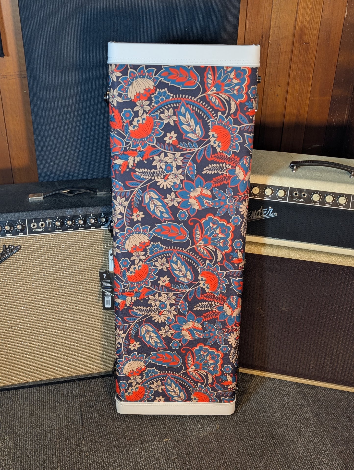 Profile Rectangular Hardshell Electric Guitar Case - Paisley Finish, White Edges