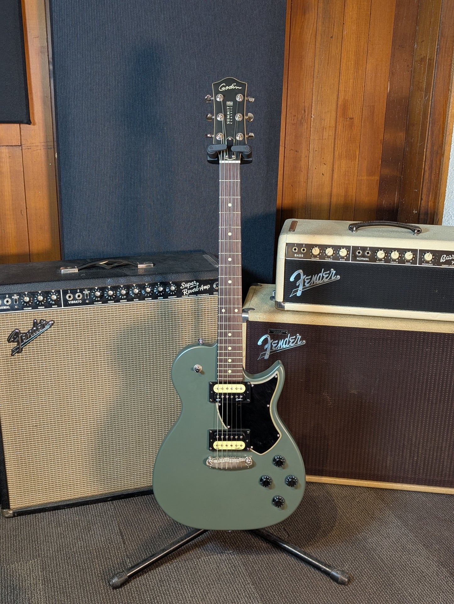 Godin Summit Classic SG Electric Guitar w/Gig Bag - Matte Green (Used)