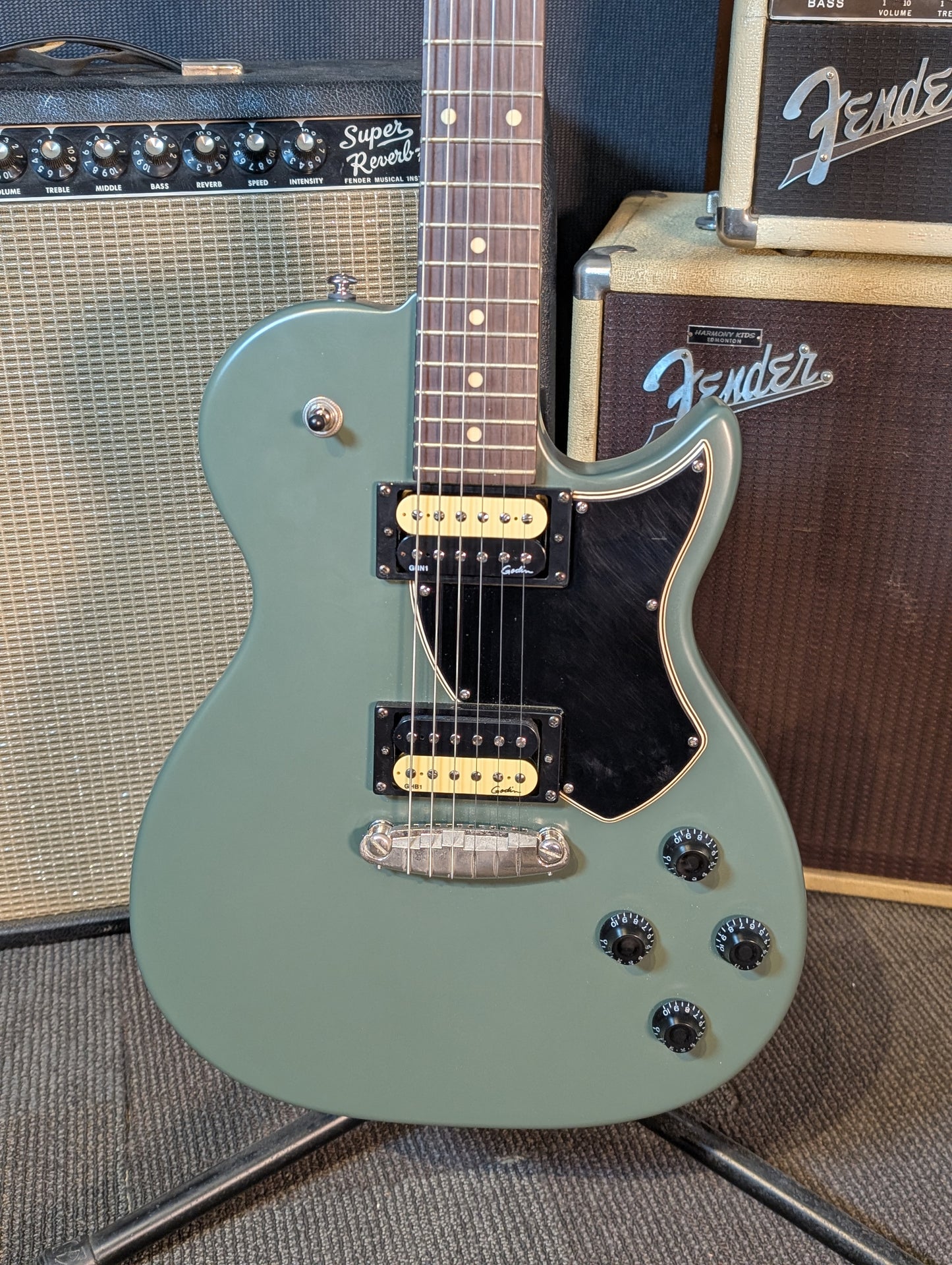 Godin Summit Classic SG Electric Guitar w/Gig Bag - Matte Green (Used)