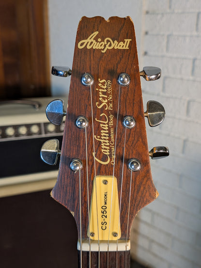 Aria Pro II Cardinal Series CS-250 Electric Guitar w/Case - Walnut (Early 1980's)