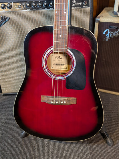 Aria AWN-15RS Dreadnought Acoustic Guitar w/Gig Bag - Red Shade (Used)