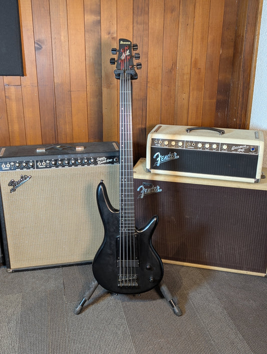 Ibanez GWB35 Gary Willis Signature Active 5-String Fretless Bass Guitar w/Case - Flat Black (2004)