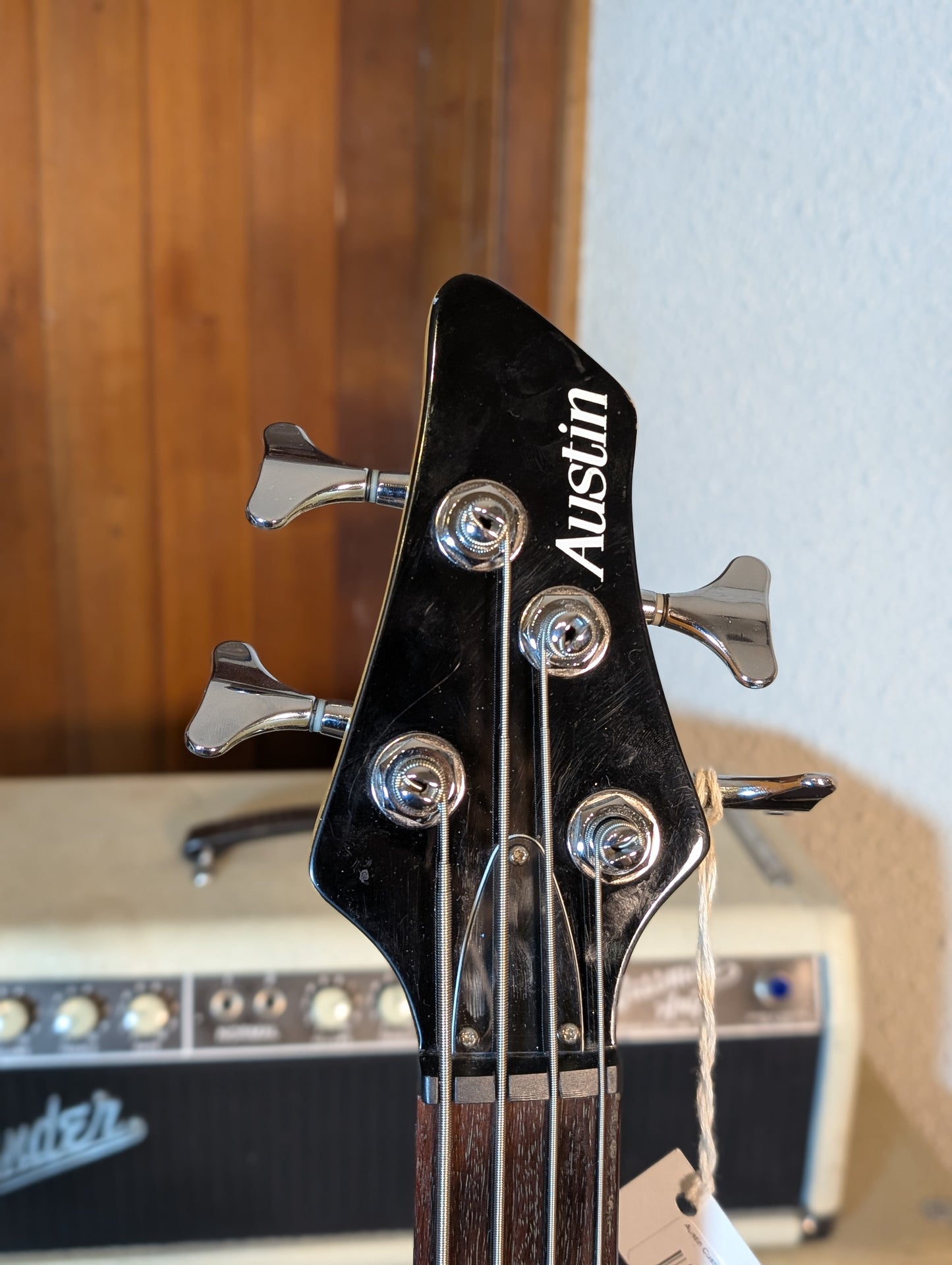 Austin Custom Eclipse 4-String Passive Electric Bass Guitar w/Case - Amber Burst (Early 2000's)