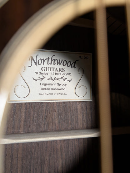 Northwood 70 Series 12-Fret L-00/VC Acoustic Guitar w/Case - Natural