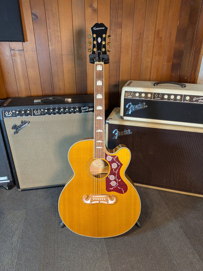 Epiphone J-200EC Studio Acoustic/Electric Guitar w/Case - Vintage Natural (2021)