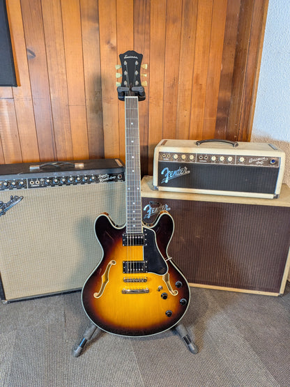 Eastman T386 Thinline Semi-Hollow Body Electric Guitar w/Case - Sunburst (B-Stock Serial #P2402123)
