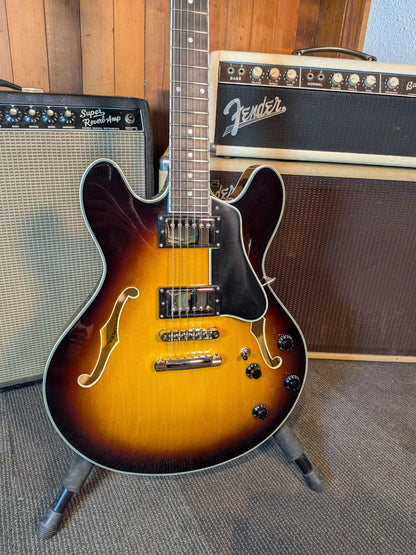 Eastman T386 Thinline Semi-Hollow Body Electric Guitar w/Case - Sunburst (B-Stock Serial #P2402123)