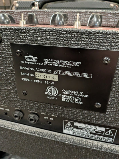 Vox AC30CC2 2x12" 30w Guitar Combo Amplifier (Used)